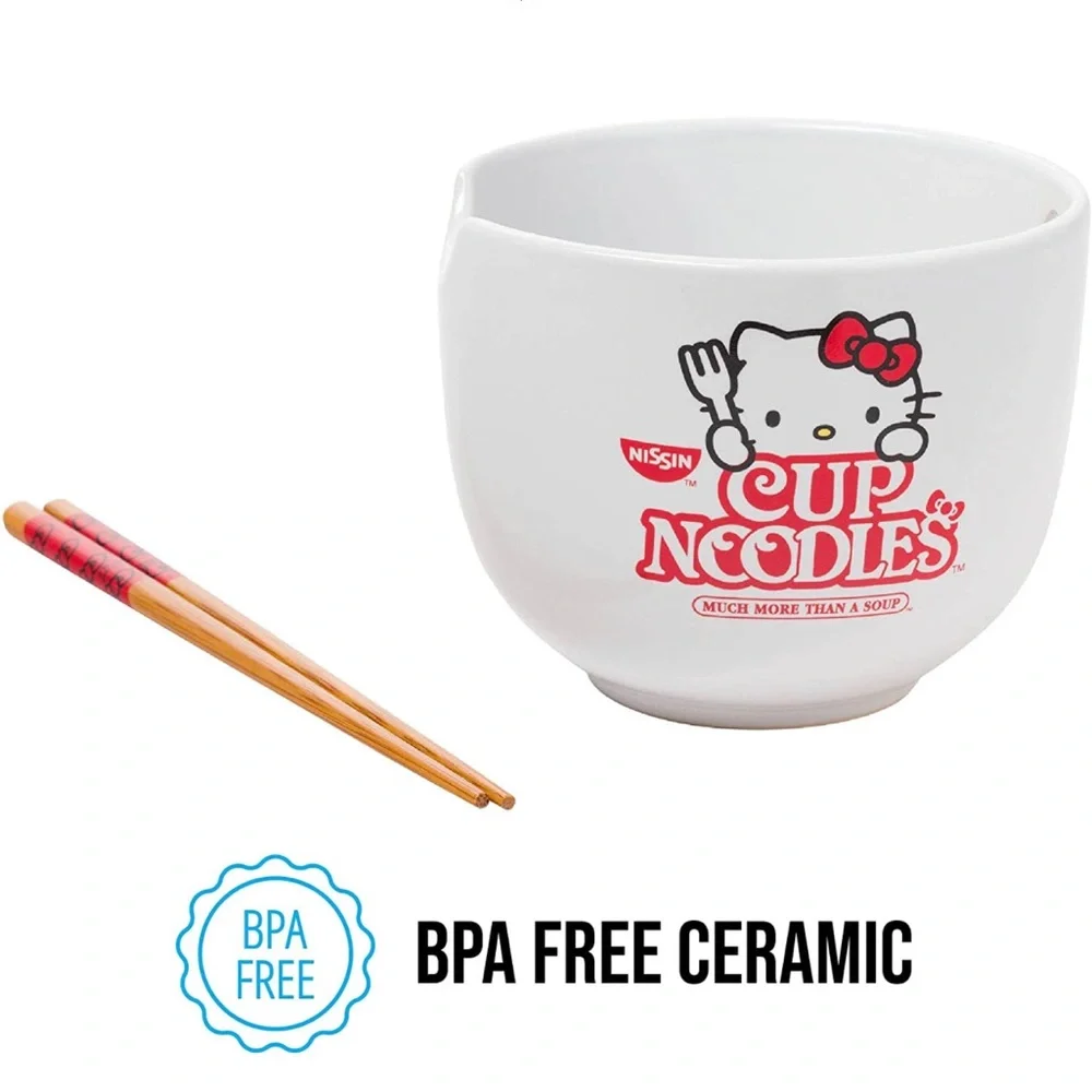 ✨NWT✨ Hello Kitty x Cup Noodles 20 Ounce Ramen Bowl with Chopsticks - Picture 10 of 12